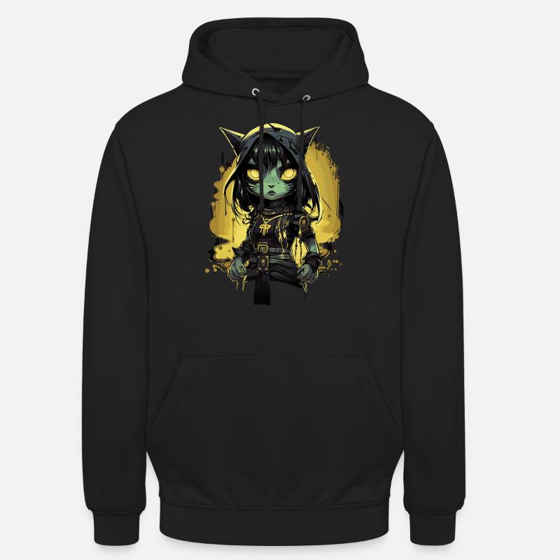 Chaton guerrier gothique mignon - Sweat-shirt à capuche unisexe - noir