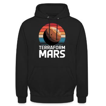 Mars Planète Planète Système Solaire - Sweat-shirt à capuche unisexe - noir - Devant - Alina (178cm) & Michal (187cm)