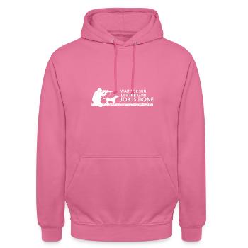 Drôle de conception de chasse au canard Hunter Hunting Duck Design - Sweat-shirt à capuche unisexe - rose - Devant - Alina (178cm) & Michal (187cm)
