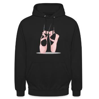 Ballettschuhe Ballerina Ballett-Tänzerin - Unisex Hoodie - Schwarz - Vorne - Alina (178cm) & Michal (187cm)