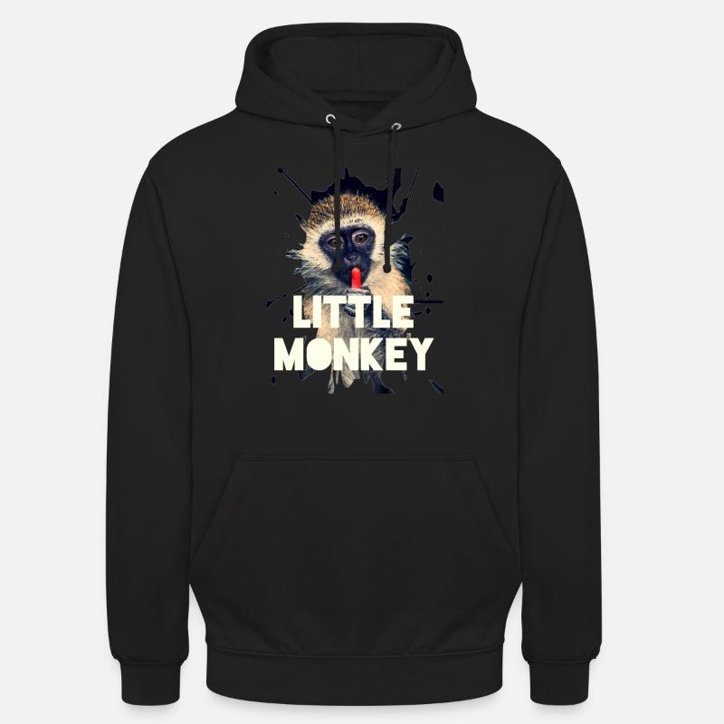 singe - Sweat-shirt à capuche unisexe - noir