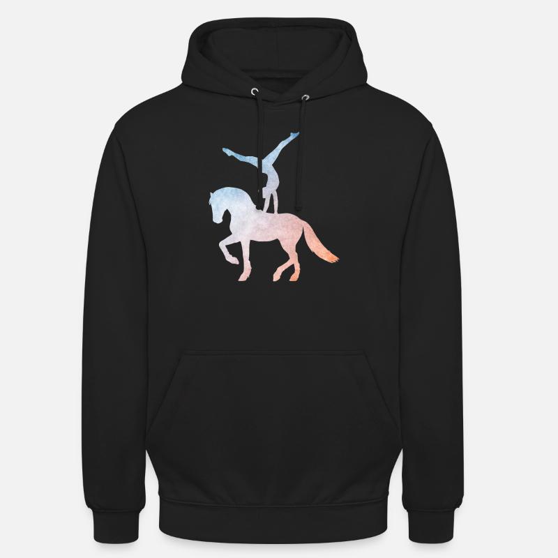 Saut - saut - Volti - chevaux - Sweat-shirt à capuche unisexe - noir