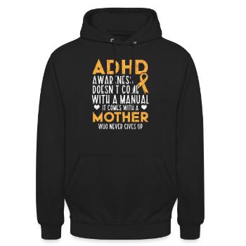 ADHS-Bewusstseinsband Neurodiversität - Unisex Hoodie - Schwarz - Vorne - Alina (178cm) & Michal (187cm)