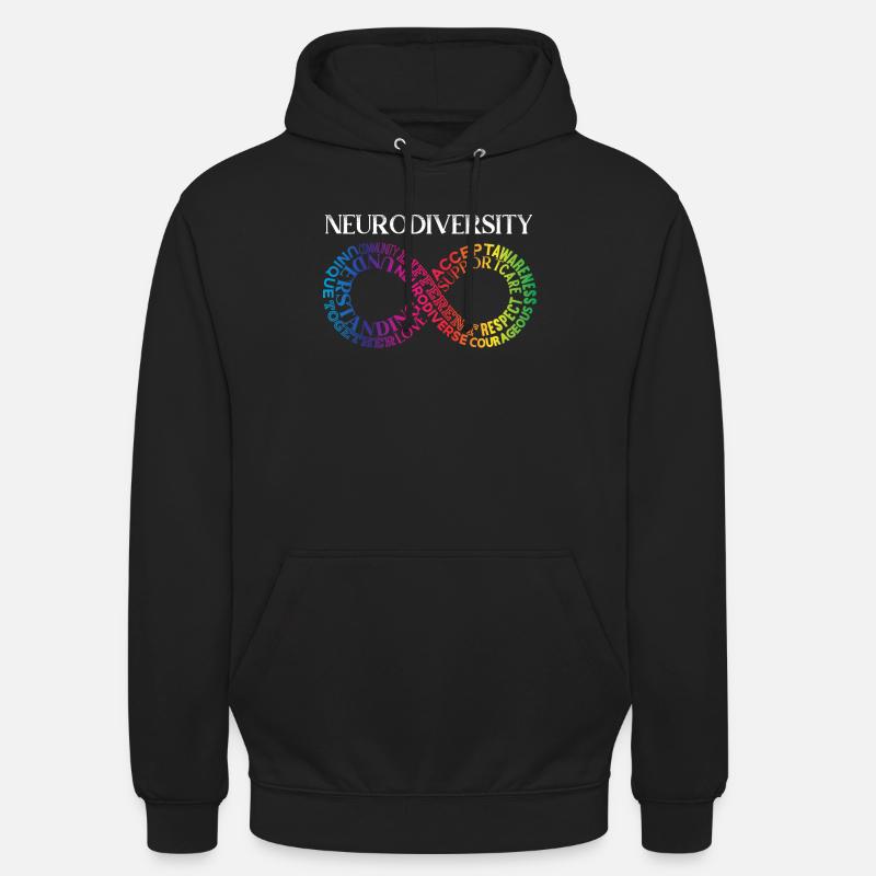 Neurodiversity Rainbow Infinity - Unisex Hoodie - black