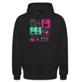 Chemistry laboratory research chemist science - Unisex Hoodie - black - Front - Alina (178cm) & Michal (187cm)