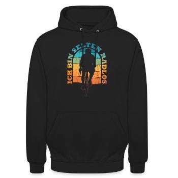 Fahrrad Ich Bin Selten Radlos Geschenkidee - Unisex Hoodie - Schwarz - Vorne - Alina (178cm) & Michal (187cm)