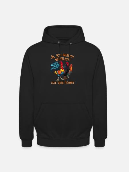 Hühner - Unisex Hoodie - Schwarz