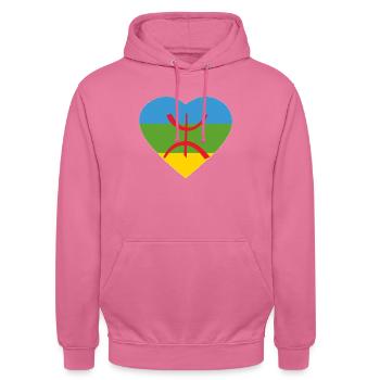 Berbères 2022 - Sweat-shirt à capuche unisexe - rose - Devant - Alina (178cm) & Michal (187cm)