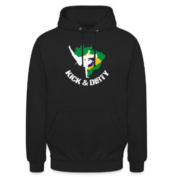 Ginga Capoeira für brasilianische Kampfsportarten - Unisex Hoodie - Schwarz - Vorne - Alina (178cm) & Michal (187cm)