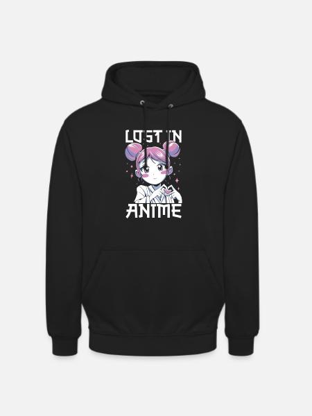 Anime Manga Anime Fille - Sweat-shirt à capuche unisexe - noir