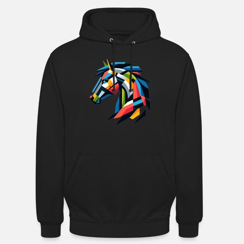 Cheval abstrait cheval - Sweat-shirt à capuche unisexe - noir