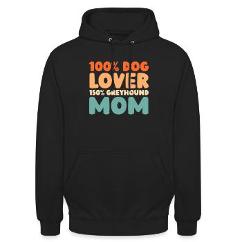 Greyhound Windhund - Unisex Hoodie - Schwarz - Vorne - Alina (178cm) & Michal (187cm)