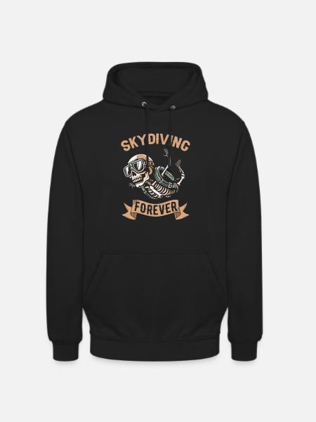 Parachutist Skydiving Skeleton - Unisex Hoodie - black