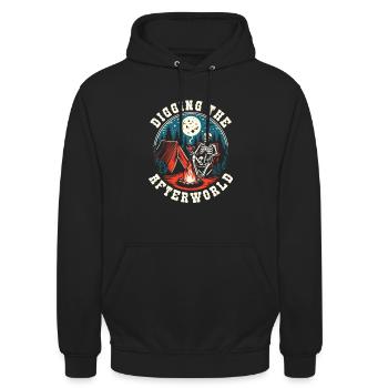 Tent Camping Camping Skeleton - Unisex Hoodie - black - Front - Alina (178cm) & Michal (187cm)