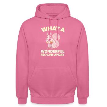 Eichhörnchen Fucked Up Day - Unisex Hoodie - Pink - Vorne - Alina (178cm) & Michal (187cm)