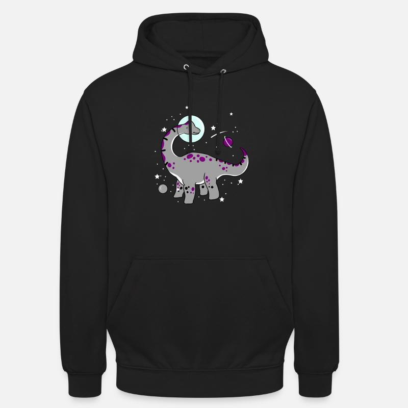 Ace Pride Dinosaurier Asexual Space - Unisex Hoodie - Schwarz