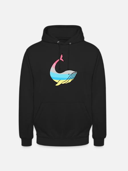 Whale Genderflux Pride - Unisex Hoodie - black