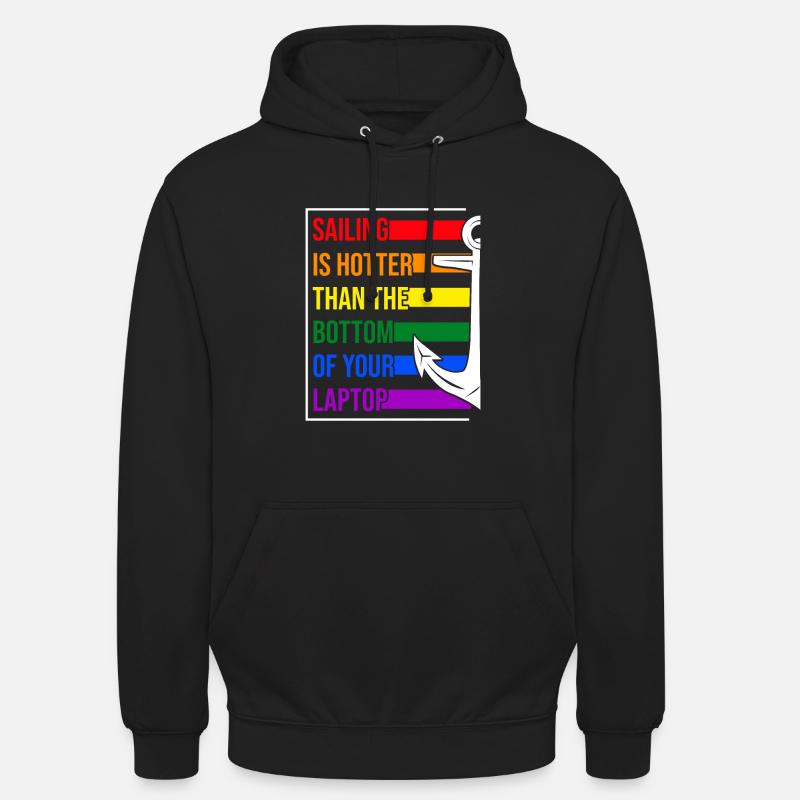 Ancre de voile LGBT - Sweat-shirt à capuche unisexe - noir