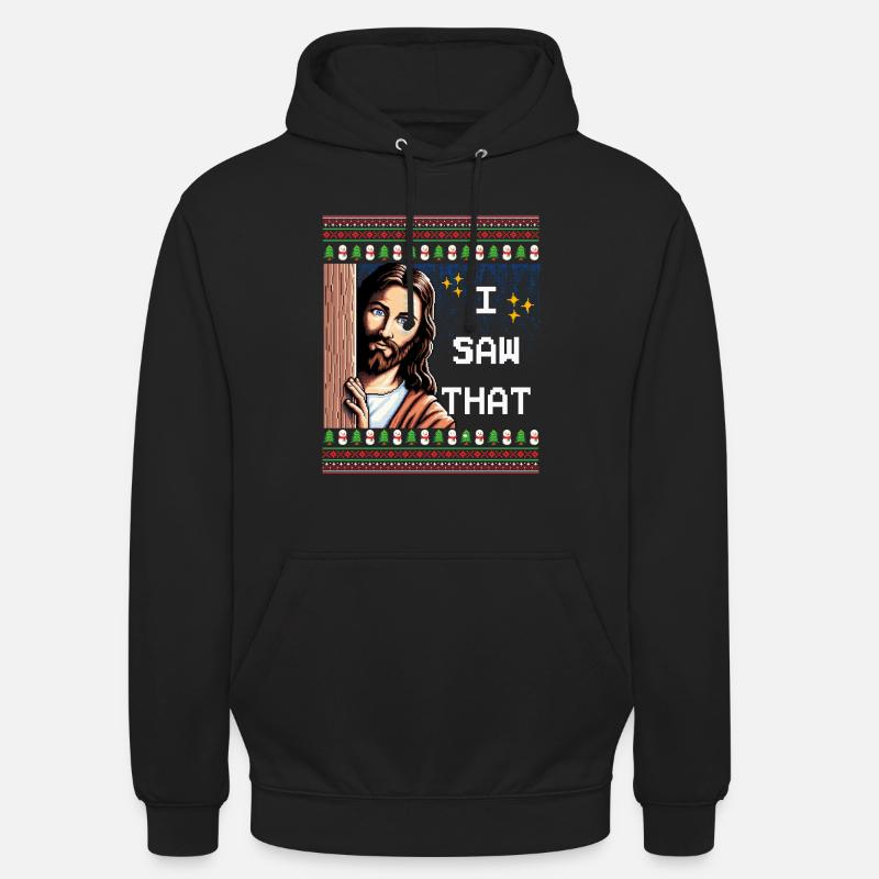 Pull de Noël laid laid Jésus Meme - Sweat-shirt à capuche unisexe - noir