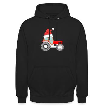 Traktor - Weihnachten - Unisex Hoodie - Schwarz - Vorne - Alina (178cm) & Michal (187cm)