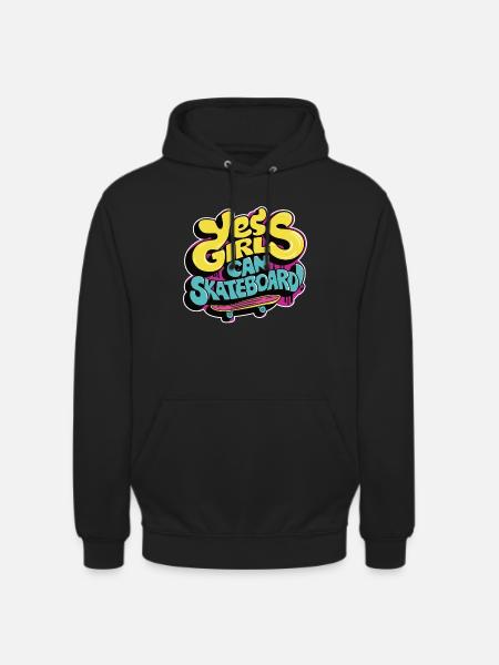 Cool Skateboard Longboard Skater Fille - Sweat-shirt à capuche unisexe - noir