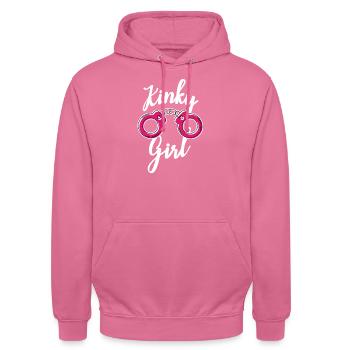 Sous-cadeau de menottes Kinky Girl de Bondage BDSM - Sweat-shirt à capuche unisexe - rose - Devant - Alina (178cm) & Michal (187cm)