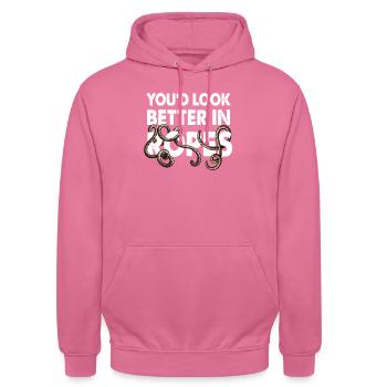 Lustiges Bondage Rigger BDSM Fesselspiele Geschenk - Unisex Hoodie - Pink - Vorne - Alina (178cm) & Michal (187cm)