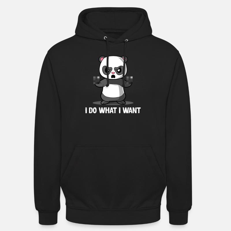 Panda– Pandabär – Mittelfinger - - Unisex Hoodie - Schwarz