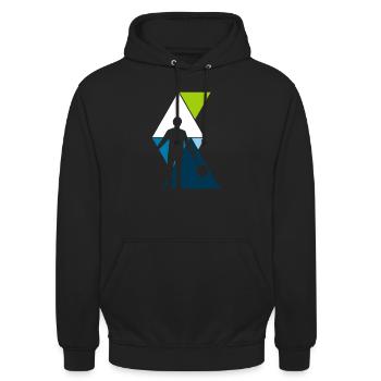 raquette de tennis - Sweat-shirt à capuche unisexe - noir - Devant - Alina (178cm) & Michal (187cm)