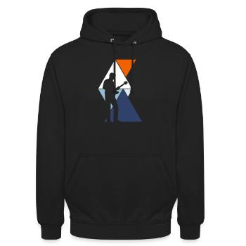Rock Guitar Guitarist - Unisex Hoodie - black - Front - Alina (178cm) & Michal (187cm)