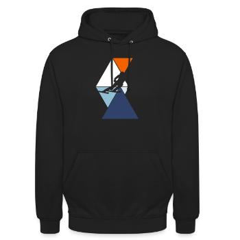 piste de ski - Sweat-shirt à capuche unisexe - noir - Devant - Alina (178cm) & Michal (187cm)