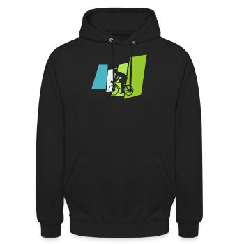 coureur - Sweat-shirt à capuche unisexe - noir - Devant - Alina (178cm) & Michal (187cm)