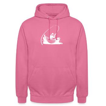Angler Angeln Fischer - Unisex Hoodie - Pink - Vorne - Alina (178cm) & Michal (187cm)