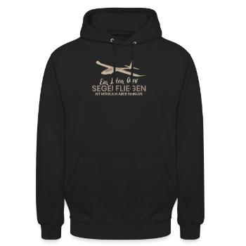 Segelfliegen Pilot Fliegen Flugplatz Segelflug - Unisex Hoodie - Schwarz - Vorne - Alina (178cm) & Michal (187cm)