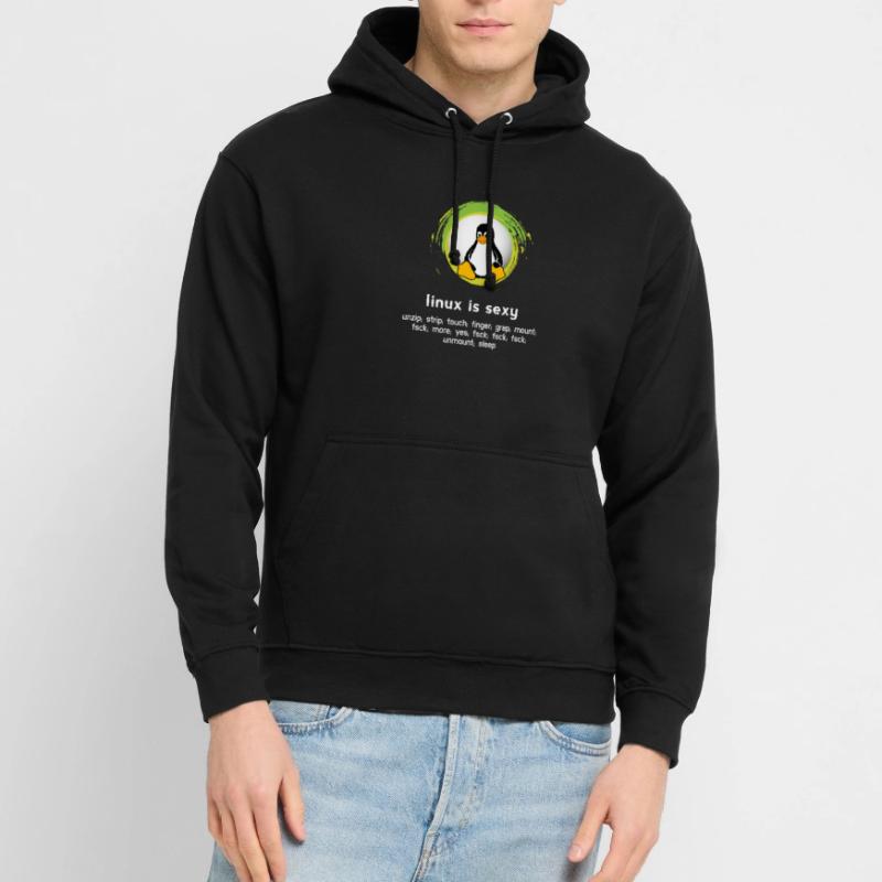 Computer System Penguin Nerd pc inside code admin Sweat-shirt à capuche unisexe