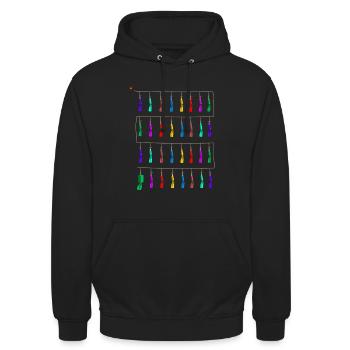 Fallas de Valencia Mascleta Piro Pyro Fireworks - Unisex Hoodie - Schwarz - Vorne - Alina (178cm) & Michal (187cm)