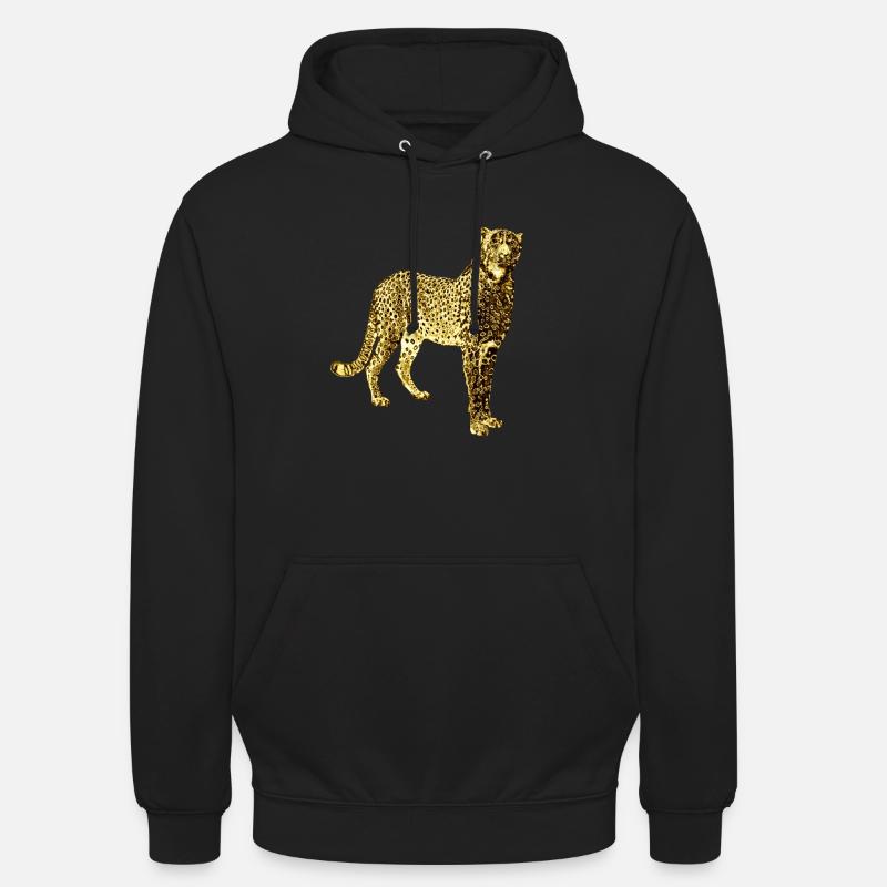 Léopard Doré Graffiti Art - Sweat-shirt à capuche unisexe - noir
