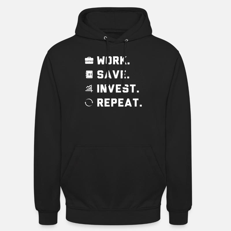 Work. Save. Invest. Repeat. - Sweat-shirt à capuche unisexe - noir