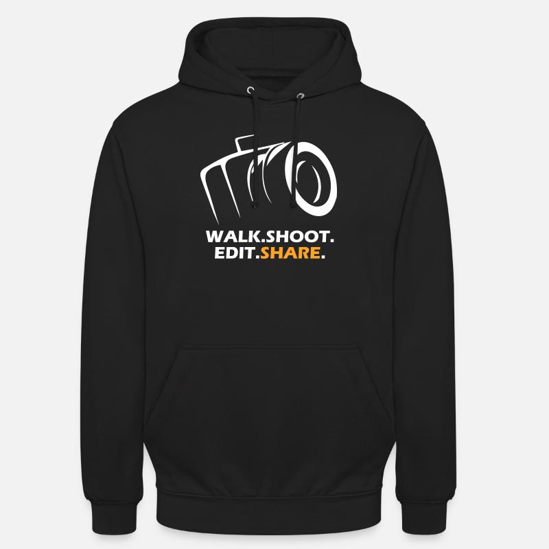 Walk Shoot Edit Share - Unisex Hoodie - black