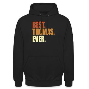 Thomas Name Gift Quote - Unisex Hoodie - black - Front - Alina (178cm) & Michal (187cm)