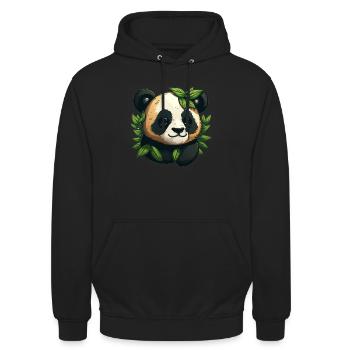 Panda - Unisex Hoodie - Schwarz - Vorne - Alina (178cm) & Michal (187cm)