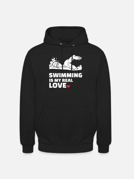 I love swimming - Unisex Hoodie - black