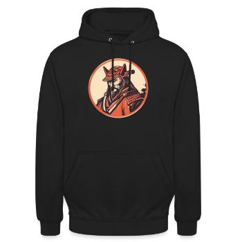 Samurai, Bushi, Ronin, Schwertmeister, Shogun - Unisex Hoodie - Schwarz - Vorne - Alina (178cm) & Michal (187cm)