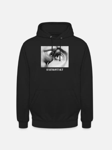 Augenkontakt Schwarzweiß - Unisex Hoodie - Schwarz