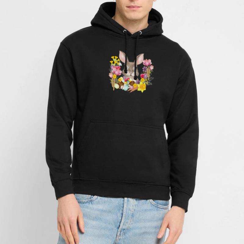 Easter Wreath & Easter Eggs with Rabbit as Easter Bunny Unisex Hoodie