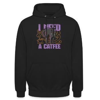 catfee - Unisex Hoodie - black - Front - Alina (178cm) & Michal (187cm)