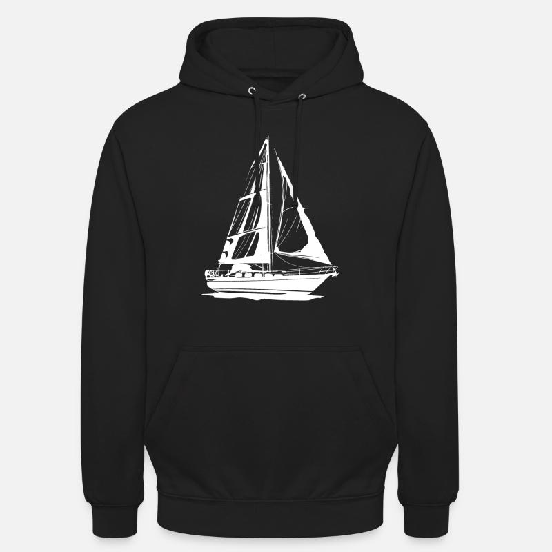 Dessin de voilier - Sweat-shirt à capuche unisexe - noir