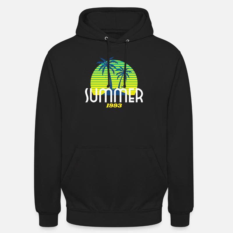 Tropical Palm Tree & Sunset Design - Unisex Hoodie - black