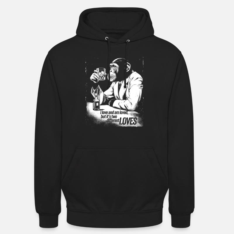 Conception sophistiquée de Monkey Cheers - Sweat-shirt à capuche unisexe - noir