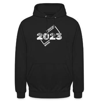 Geschenkidee 2023 - Unisex Hoodie - Schwarz - Vorne - Alina (178cm) & Michal (187cm)